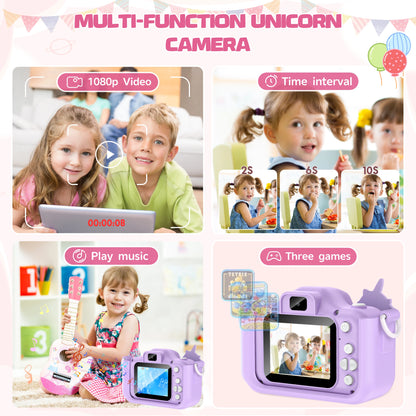Belle licorne enfants Mini appareil photo numérique peut prendre des photos vidéo petite caméra photographie enfants cadeau d'anniversaire enfants jouets
