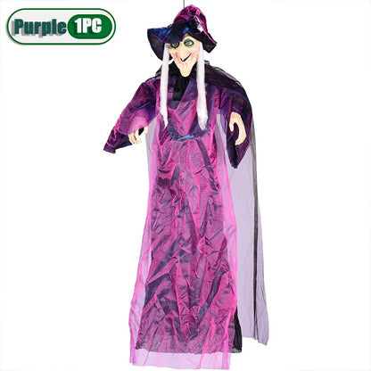 Sorcière lumineuse activée par le son d'halloween, fantôme suspendu, accessoires effrayants pour maison hantée, Bar, salle secrète, cour extérieure, fête dans le jardin