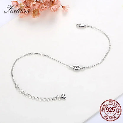 KALETINE chanceux mauvais œil Bracelet 925 en argent Sterling Bracelets pour femme pierre bleue CZ turquie réglable hommes bijoux KLTB099