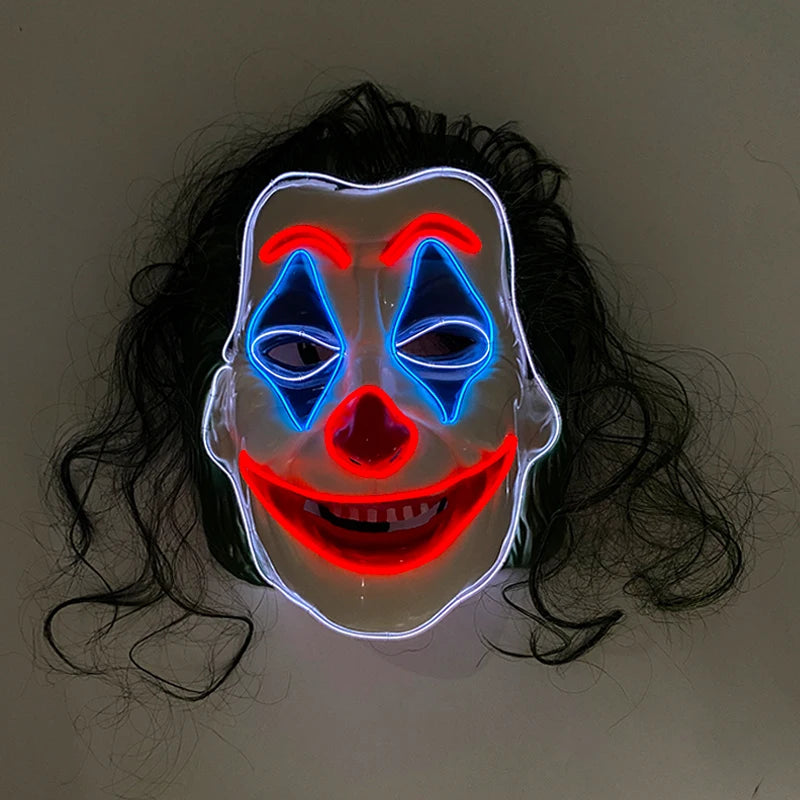 Halloween carnaval fête Costume décoration LED lumineuse masque Halloween masque LED masque éclairer masques de fête pour la fête lumineuse