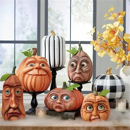 Accessoires de Décoration Extérieure d'Halloween, Tête de Citrouille Mutée, ixFantôme, Cour, Jardin Nik
