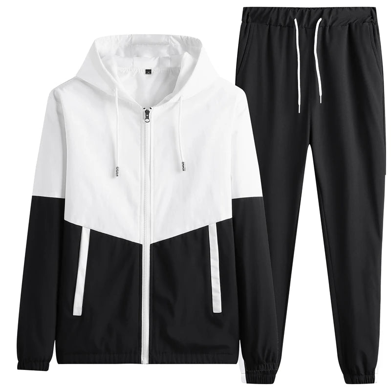 Survêtement à capuche décontracté pour hommes, vestes et pantalons sportifs, ensembles 2 pièces, Hip Hop, course à pied, sports trempés, 5XL, printemps, nouveau
