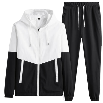 Survêtement à capuche décontracté pour hommes, vestes et pantalons sportifs, ensembles 2 pièces, Hip Hop, course à pied, sports trempés, 5XL, printemps, nouveau