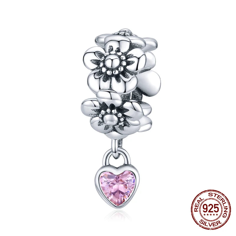 WOSTU – breloques Vintage en forme de cœur, 100% argent Sterling 925,