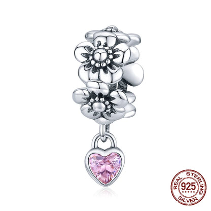 WOSTU – breloques Vintage en forme de cœur, 100% argent Sterling 925,