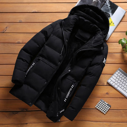 Parkas épais et chauds pour hommes, manteaux thermiques rembourrés à la mode, coupe-vent classique d'extérieur, vestes à capuche, vêtements de marque, hiver