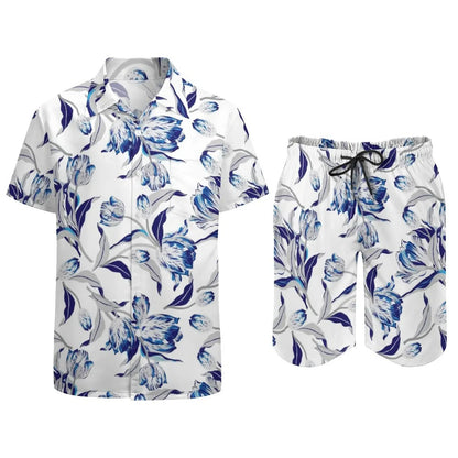 Ensemble champignon magique psychédélique pour hommes, chemise décontractée imprimée en 3D, short de plage surdimensionné, ensemble 2 pièces, costumes hawaïens pour vacances