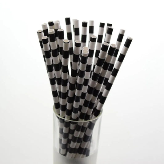Pailles en Papier Noir à Rayures Étoiles, Moustache, Zèbre, pour Décoration de ixPréChristophe, Mariage, Anniversaire, Halloween, 25 Pièces