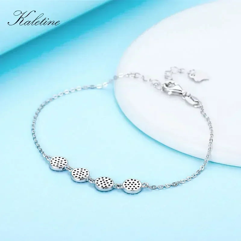 Nouveau Mode Turquie Chanceux Hamsa Quatre Mini Evil Eye Véritable 925 En Argent Sterling Bracelet