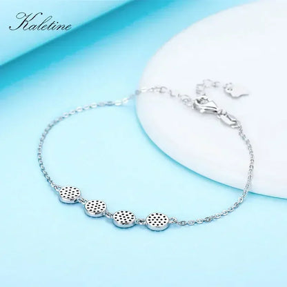 Nouveau Mode Turquie Chanceux Hamsa Quatre Mini Evil Eye Véritable 925 En Argent Sterling Bracelet