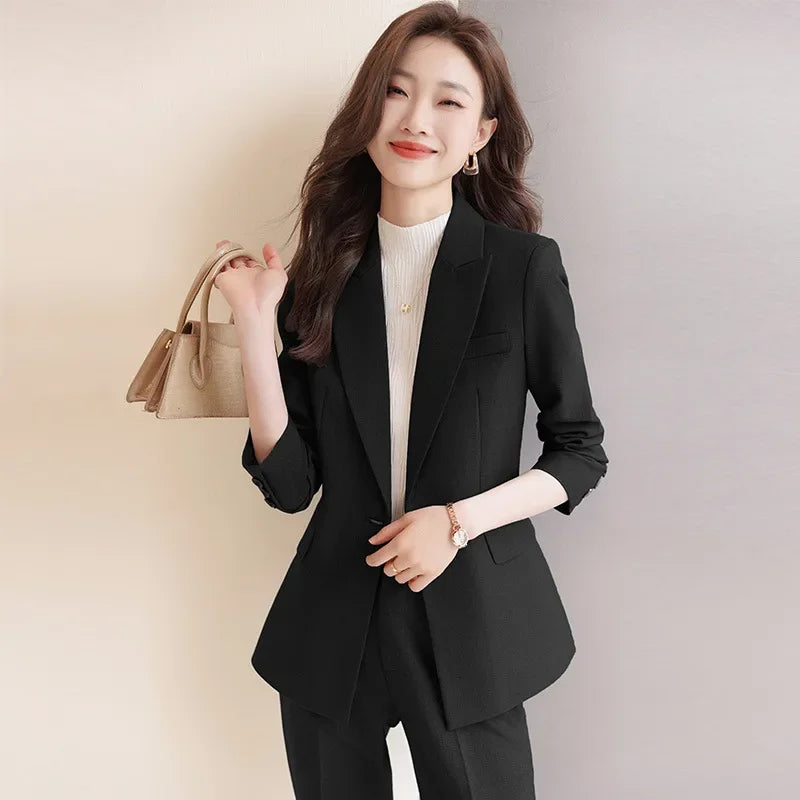 Zihong – costume gris pour femmes, Collection d'automne, haut de gamme, à la mode, élégant, ensemble pantalon, origine chinoise continentale, nouvelle collection 2023