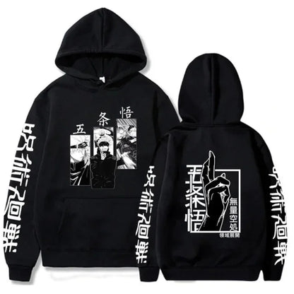 Jujutsu Kaisen Anime vêtements Satoru Gojo imprimer à capuche hommes sweat à capuche pour femme répandu Streetwear Harajuku Manga unisexe sweat