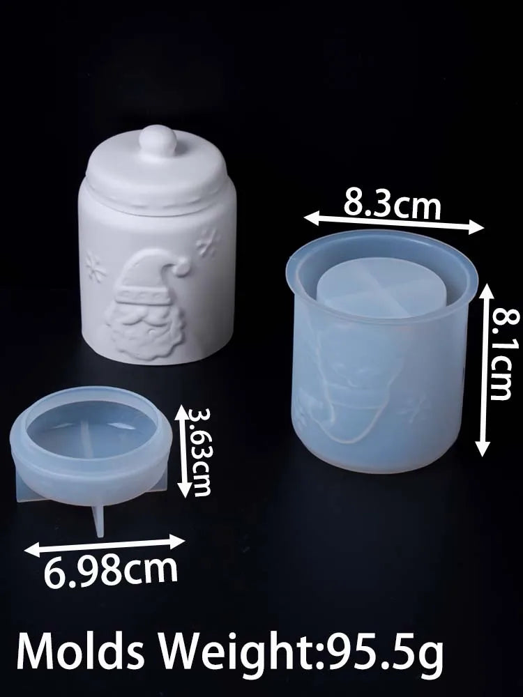 Moule de pot de bougie d'arbre de noël, père noël, bricolage, ornement de noël fait à la main, plâtre, résine, artisanat, moulage, décoration de fête à domicile