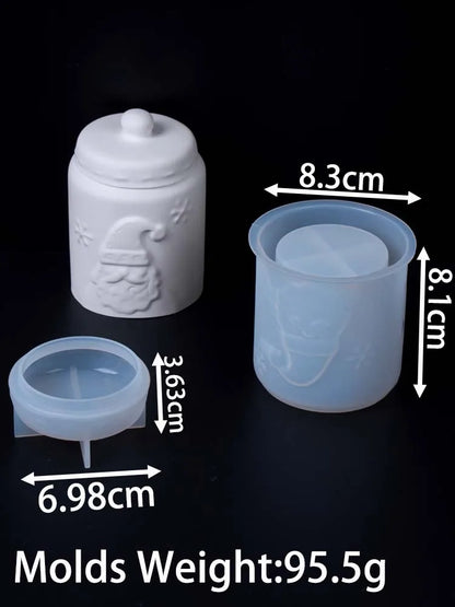 Moule de pot de bougie d'arbre de noël, père noël, bricolage, ornement de noël fait à la main, plâtre, résine, artisanat, moulage, décoration de fête à domicile