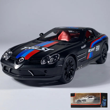 1:24 Benz SLR McLaren 722 AMG Super voiture de sport alliage métal moulé sous pression modèle de voiture son et lumière retirer enfants jouets voiture anniversaire