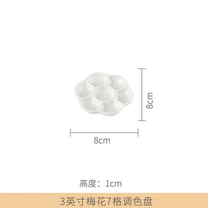 Jingdezhen – Palette en céramique fleur de prunier, plateau de peinture à l'aquarelle, Gouache, fournitures professionnelles de niveau d'artiste, multi-spécifications