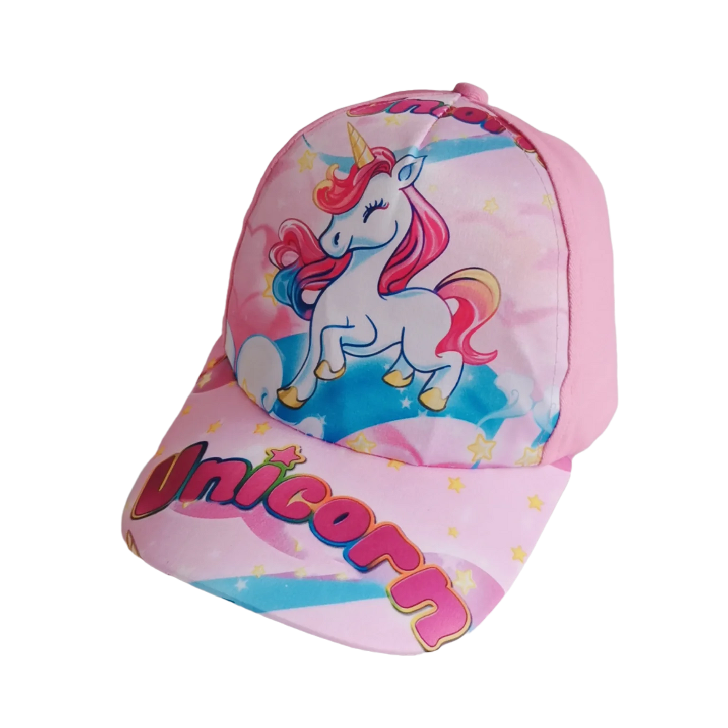 Casquette en maille avec motif de licorne pour fille de 2 à 8 ans, accessoire de protection contre le soleil pour enfant