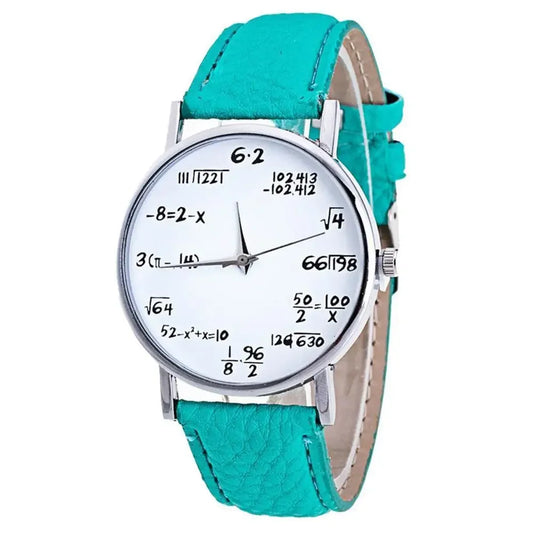 montres mode étudiant mathématiques formule équation montre bracelet en cuir montres à Quartz