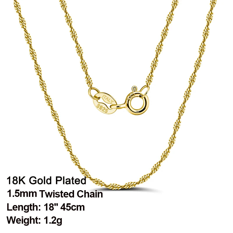 ORSA JEWELS véritable 925 collier en argent Sterling Figaro joint torique chaîne de cou torsadé serpent barre singapour boîte chaîne collier femmes 1