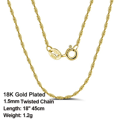 ORSA JEWELS véritable 925 collier en argent Sterling Figaro joint torique chaîne de cou torsadé serpent barre singapour boîte chaîne collier femmes 1