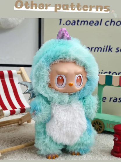 Nouveau pour Labubu tissu transfiguration Kawaii chat 17 cm Velcro poupée mignon habiller peluche jouet vêtements fille cadeau