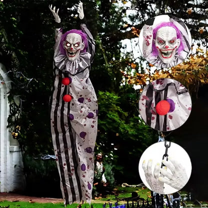 Accessoires de décoration d'horreur pour maison hantée, fantôme électrique, clown à commande vocale, Halloween