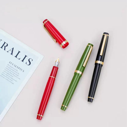 Jinhao-Stylo à plume en acrylique 82 avec clip doré, plume de 0.5mm, rose, vert,