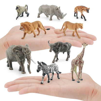 Simulation d'animaux sud-africains, 9 pièces, zèbre, Lion, girafe, rhinocéros blanc, modèle d'éléphant africain, jouet, ornements