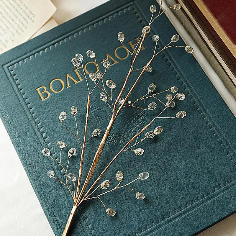 Tiges de baies scintillantes pour arbre de Noël, ornements de tige dorée, escales de vacances, mise en page de la scène, artisanat de couronne