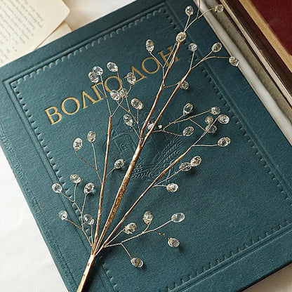 Tiges de baies scintillantes pour arbre de Noël, ornements de tige dorée, escales de vacances, mise en page de la scène, artisanat de couronne