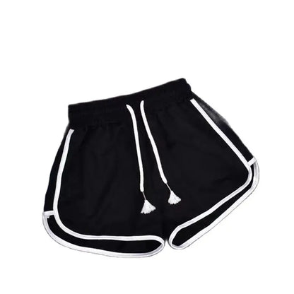 Mode été Shorts décontracté és femme Stretch taille haute Shorts femme noir blanc ample plage Sexy court S-XXL