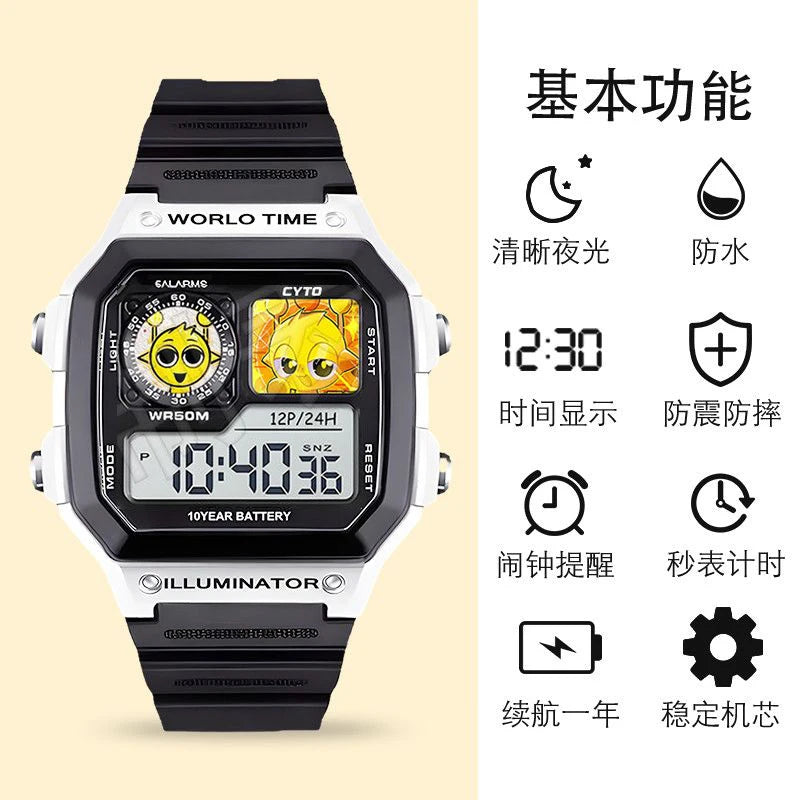 Kawaii Sprunki dessin animé enfants montre Sport montres bracelet en Silicone LED étanche montre numérique pour enfants montre-bracelet électronique