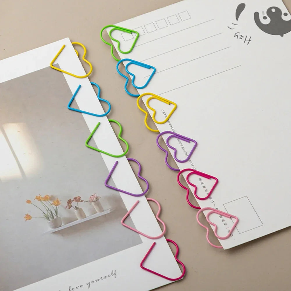 Trombones ajourés colorés, marque-page, cadeaux pour étudiants, fournitures scolaires et de bureau, 10 pièces