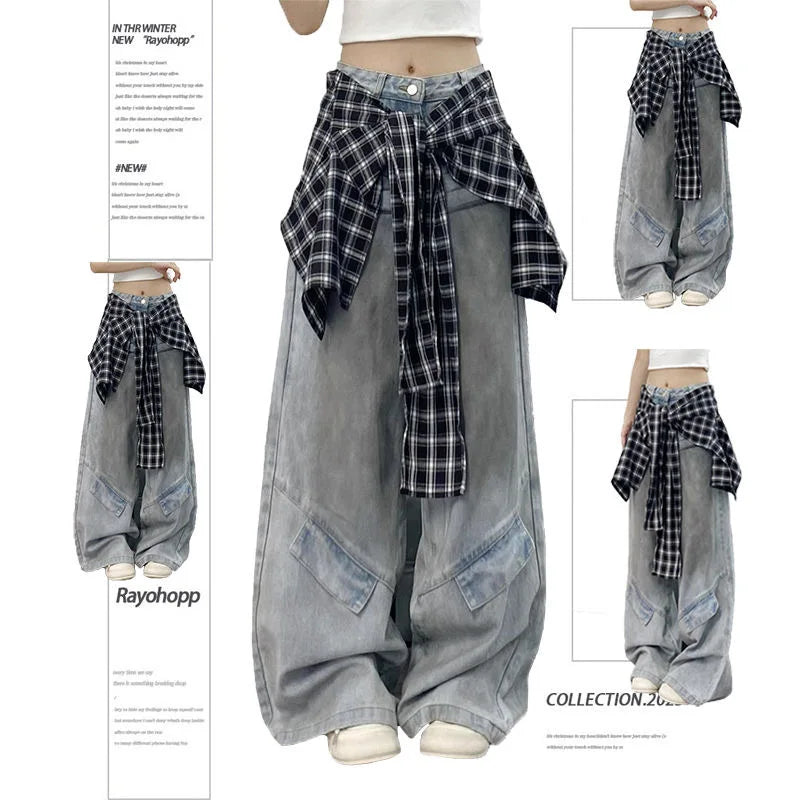 Pantalon de survêtement Hip-pop pour femmes, mode Harajuku Y2K, gothique, doux, jambes larges, Chic coréen, taille haute, ample, danse, 2025