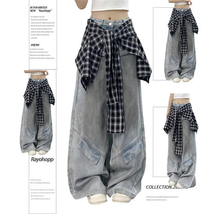 Pantalon de survêtement Hip-pop pour femmes, mode Harajuku Y2K, gothique, doux, jambes larges, Chic coréen, taille haute, ample, danse, 2025
