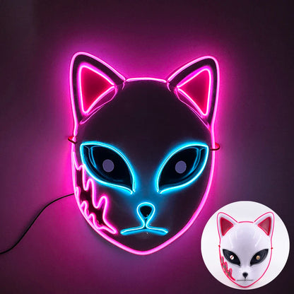 Masque de Purge d'Horreur Brcorporelle à LED, Complet au Néon, pour Cosplay, Fournitures de ixde Bar, Thème du Film d'Halloween