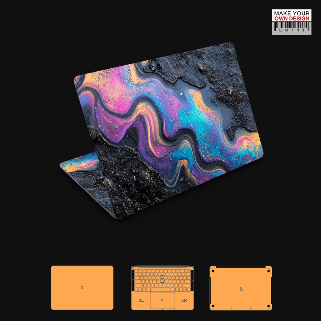 Autocollant de peau coloré pour Macbook Pro 14 2021 2023 2024, protecteur d'écran de peau entièrement dérivé