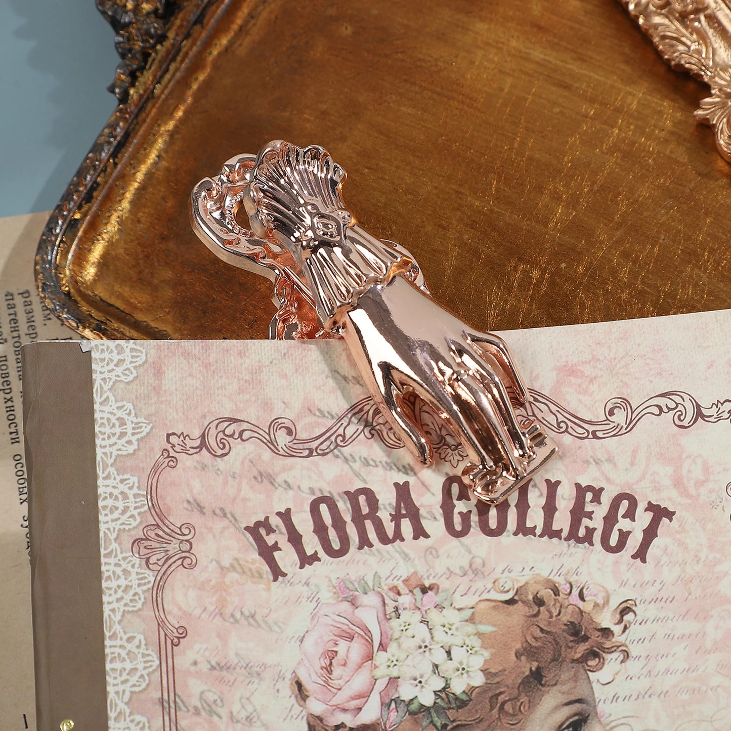 Pince à billet en métal vintage pour dame, pince à main en alliage, note de voyage ancienne, bricolage créatif, outils de journal, papeterie, 1 pièce