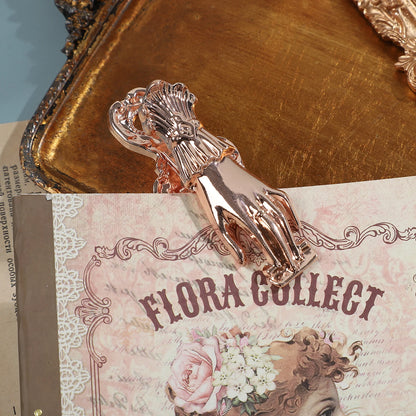 Pince à billet en métal vintage pour dame, pince à main en alliage, note de voyage ancienne, bricolage créatif, outils de journal, papeterie, 1 pièce