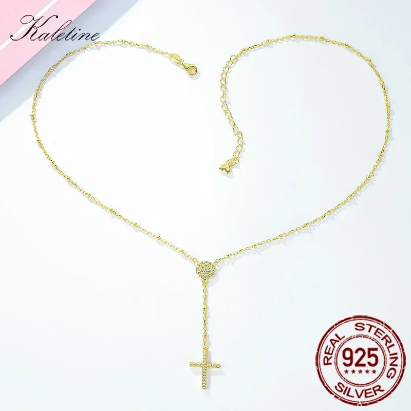 KALETINE 925 argent Sterling chapelet colliers à la mode or bijoux croix breloques dinde mauvais œil collier femmes accessoires hommes