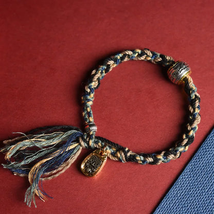 Corde sale tibétaine frottant à la main Bracelet en coton produit fini tissé à la main vent tibétain Zakiram Ga Wu boîte corde à main pour femmes