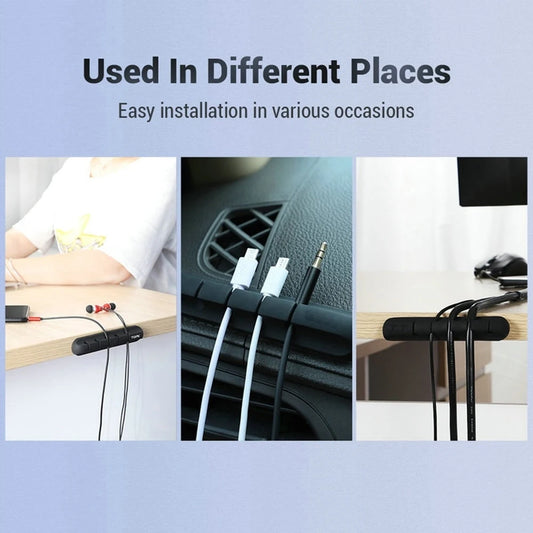 Enrouleur de câble USB en silicone, clips de gestion bien rangés