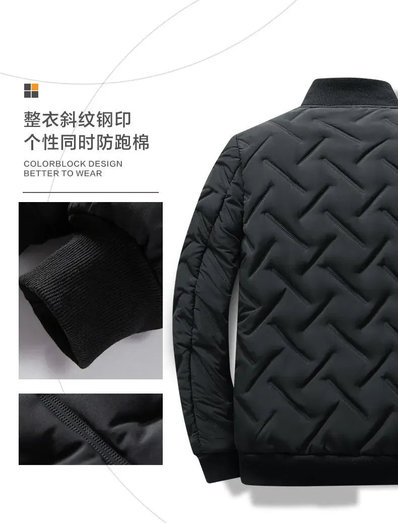 Parka d'extérieur rembourrée à manches longues avec fermeture éclair pour hommes, doudounes chaudes, parkas optiques, vêtements d'extérieur décontractés pour couple, hiver, nouveau