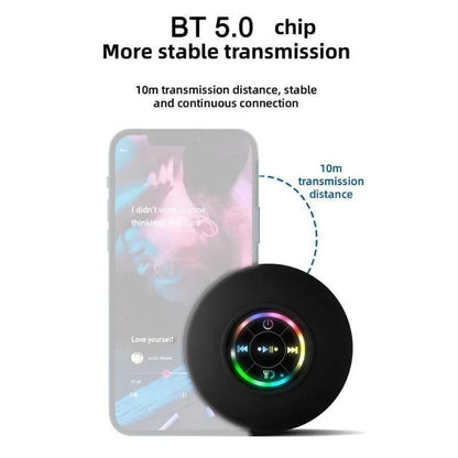 Haut-parleur Bluetooth lumineux étanche à ventouse portable