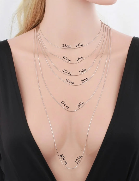 Collier Octogonal Fin en Argent Sterling 0.75 group pour Femme et Fille, Ras du Cou, Bijoux Italiens, 35-80cm, 925mm, Cadeau