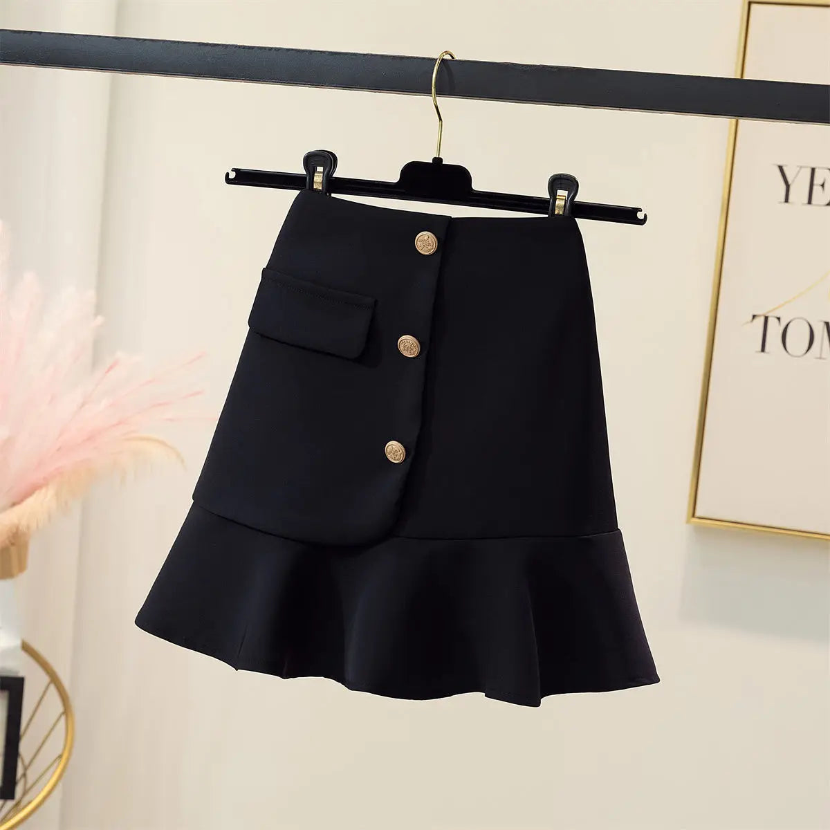 Mini jupes d'été à volants pour femmes, design trapèze, uni, compromis, streetwear, simple, 3 couleurs, assressenti, basique, femme