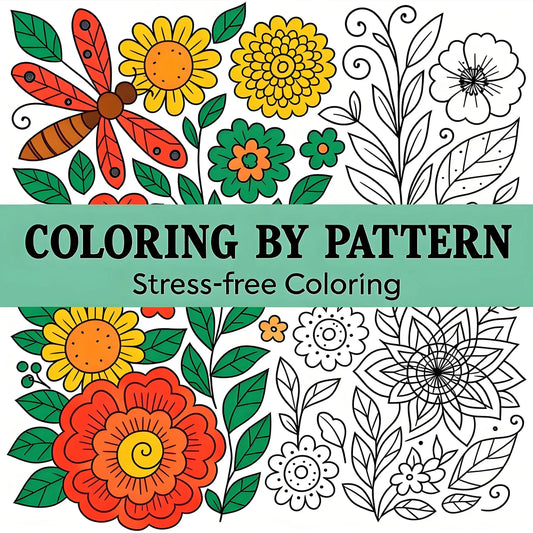 COLORING PAR PATTERN pour adultes Livre de dessin intéressant Cadeau parfait pour la fête et l'anniversaire (Livre de coloriage sans stress)