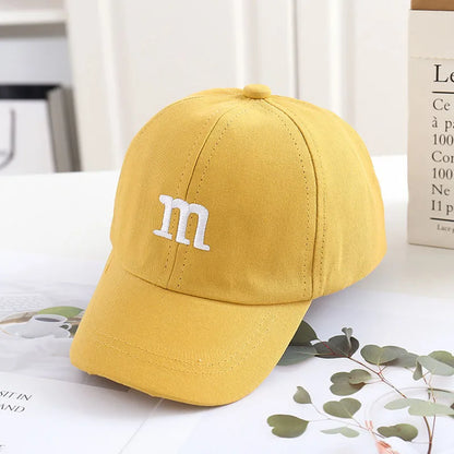 Casquette de baseball brodée lettre M pour enfants, chapeau de soleil pour bébé, casquettes à visière pour tout-petits, printemps, été, fille, garçon