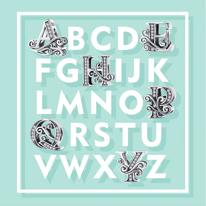 BAMOER classique 925 en argent Sterling lettre Vintage A à Z 26 lettre breloques ajouré CZ Alphabet perles ajustement bracelet à breloques BSC030
