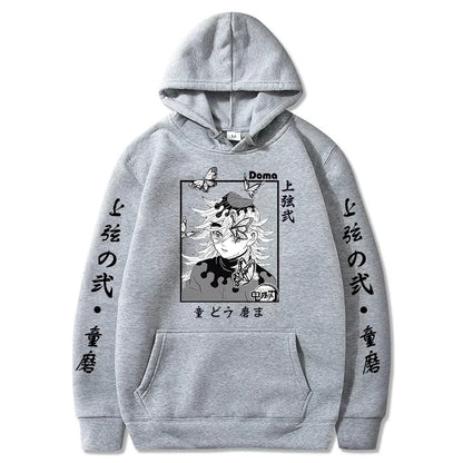 Sweat à capuche pour hommes et femmes, imprimé graphique Douma, décontracté, ample, Harajuku, unisexe, automne, chaud, tendance, Anime Demon Slayer